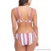 ALYNED TOGETHER Women's Classic Lace up Bikini The Shana Eco-Friendly Swimsuits Sunset Multi Stripe B07CQ76XGM
